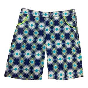 PGA Tour Blue and Green Argyle Women's Shorts